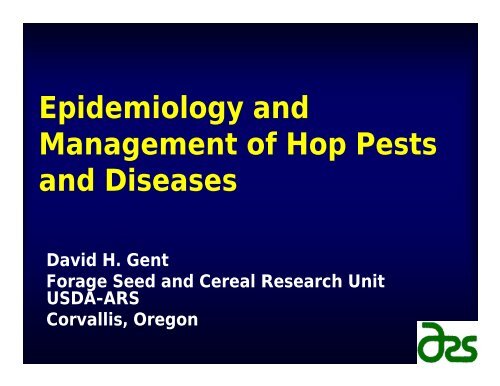 Epidemiology and Management of Hop Pests and Diseases
