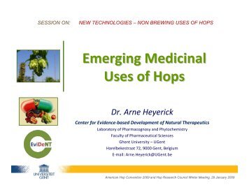 Emerging Medicinal Uses of Hops