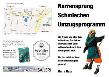 Narrensprung Schmiechen Umzugsprogramm - Narrenzunft