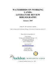 WATERBIRDS ON WORKING LANDS LITERATURE REVIEW BIBLIOGRAPHY
