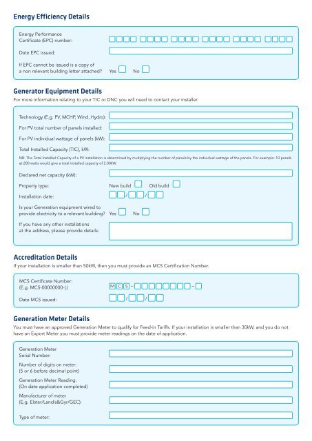 Feed-in Tariff Application Form