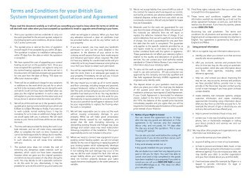 Terms and Conditions for your British Gas System Improvement ...