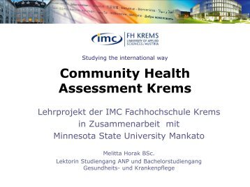 Presentation Horak - IMC University of Applied Sciences Krems ...