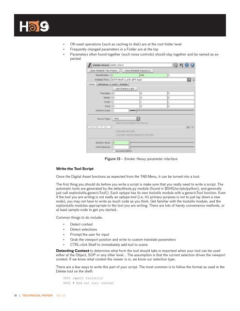 TECHNICAL PAPER Building Tools for Houdini 9
