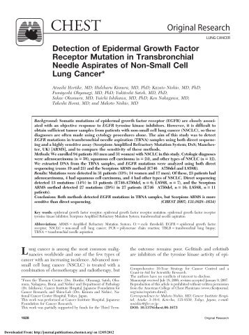 Detection of Epidermal Growth Factor Receptor Mutation in ...