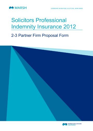 Solicitors Professional Indemnity Insurance 2012 - 2-3 ... - Marsh