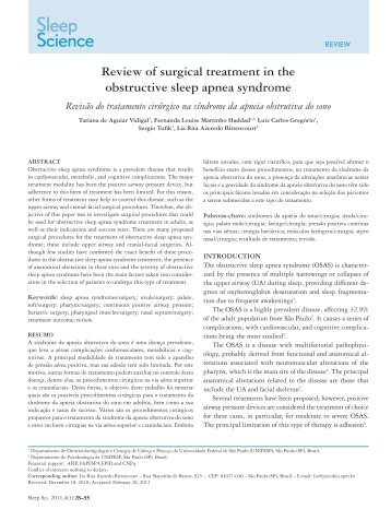 Review of surgical treatment in the obstructive sleep apnea syndrome