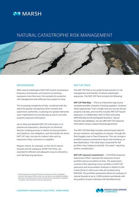 Natural catastrophe risk management