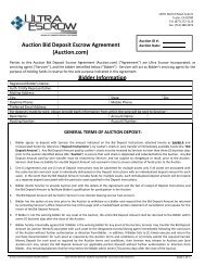 Auction Bid Deposit Escrow Agreement (Auction.com) Bidder Information