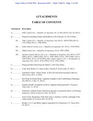 ATTACHMENTS TABLE OF CONTENTS