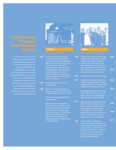 2010 Annual Report - Community Violence Intervention Center