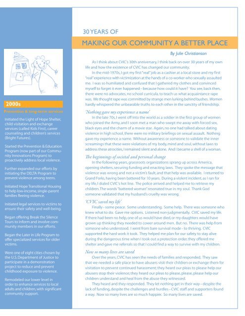 2010 Annual Report - Community Violence Intervention Center