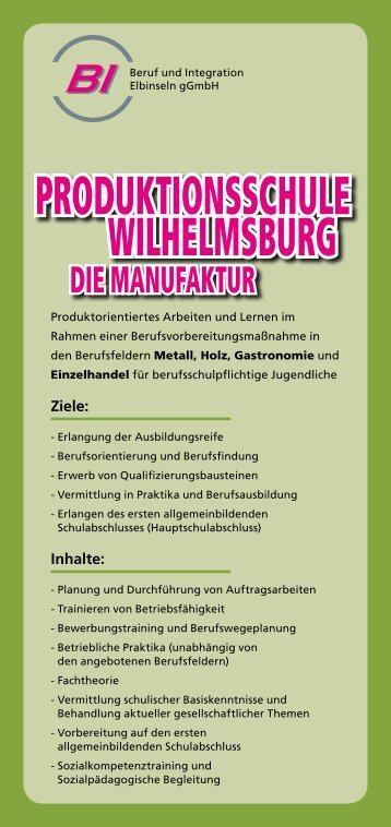 PRODUKTIONSSCHULE WILHELMSBURG