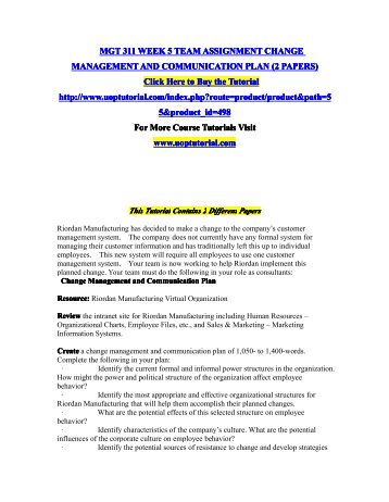 riordan identify the potential sources of resistance to change and develop strategies to manage resi Learning team change management and communication plan • identify the potential sources of resistance to change and develop strategies to manage resistance to. riordan identify the potential sources of resistance to change and develop strategies to manage resi Learning team change management and communication plan • identify the potential sources of resistance to change and develop strategies to manage resistance to.