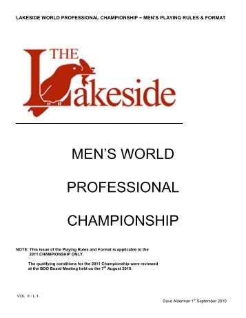 Lakeside World Professional Championship - British Darts ...