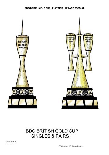 bdo british gold cup singles & pairs - British Darts Organisation