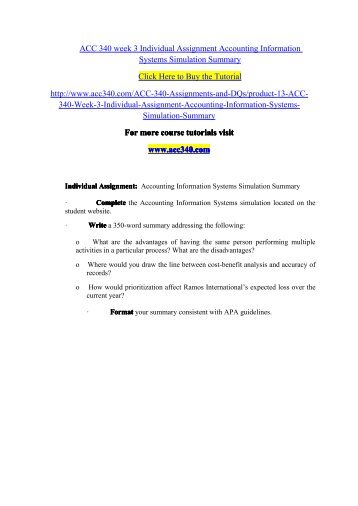 accounting information systems simulation accounting information systems simulation