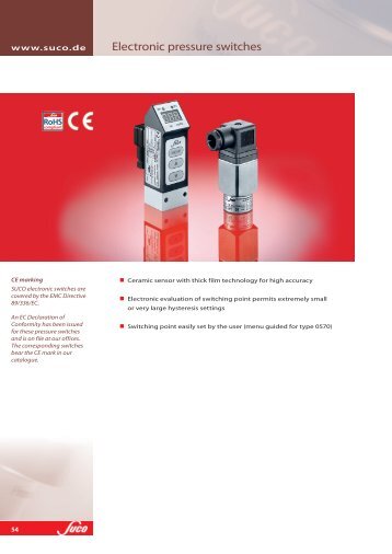 Electronic pressure switches - SUCO