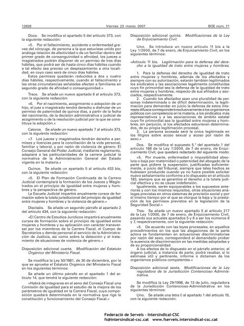 BOE 71 de 23/03/2007 Sec 1 Pag 12611 a 12645 - FederaciÃ³ de ...