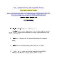 ACC 340 week 4 Learning Team Assignment Database Tables Exercise/ acc340dotcom