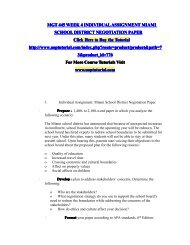 MGT 445 WEEK 4 INDIVIDUAL ASSIGNMENT MIAMI SCHOOL DISTRICT NEGOTIATION PAPER