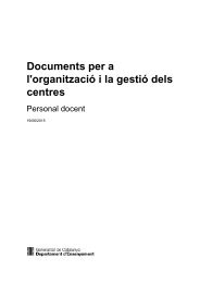 Documents per a l'organització i la gestió dels centres