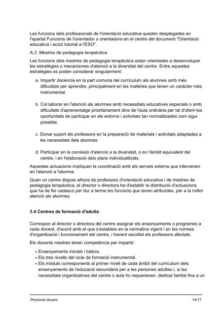 Documents per a l'organització i la gestió dels centres