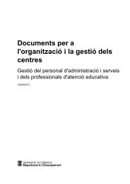 Documents per a l'organització i la gestió dels centres