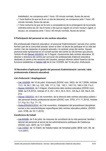 Documents per a l'organització i la gestió dels centres