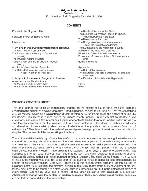Physical and Applied Acoustics. An Introduction