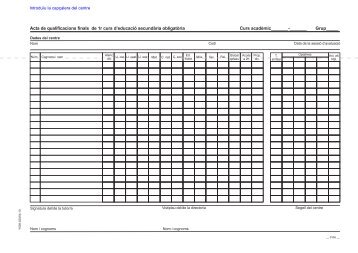 Acta de qualificacions finals de 1r curs d'educaciÃ³ secundÃ ria ...