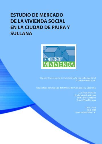 ESTUDIO DE MERCADO DE LA VIVIENDA SOCIAL EN LA CIUDAD DE PIURA Y SULLANA