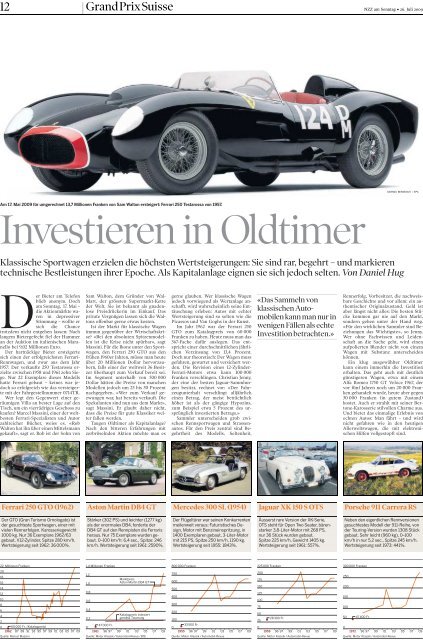 Grand Prix Suisse - Neue Zürcher Zeitung