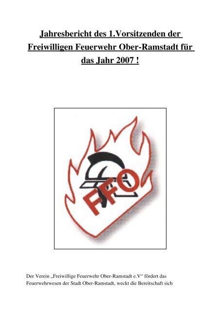 Jahresbericht des 1 - Freiwillige Feuerwehr Ober-Ramstadt