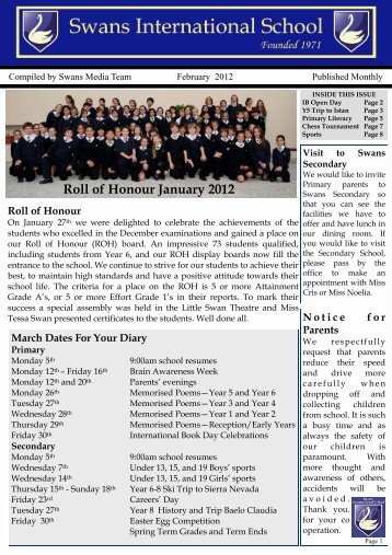 Feb Newsletter - Swans School Marbella