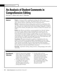 An Analysis of Student Comments in Comprehensive Editing
