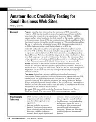 Amateur Hour Credibility Testing for Small Business Web Sites