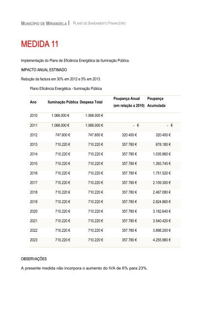 PLANO DE SANEAMENTO FINANCEIRO