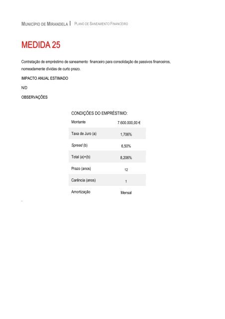 PLANO DE SANEAMENTO FINANCEIRO