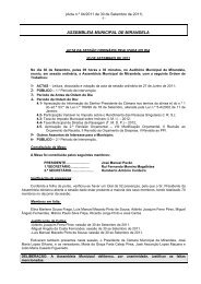 ASSEMBLEIA MUNICIPAL DE MIRANDELA 1- 2- 3- 4- 5- 6-