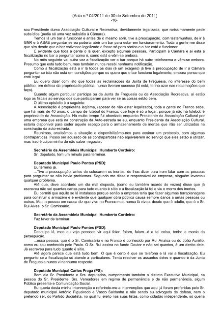 ASSEMBLEIA MUNICIPAL DE MIRANDELA 1- 2- 3- 4- 5- 6-