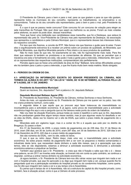 ASSEMBLEIA MUNICIPAL DE MIRANDELA 1- 2- 3- 4- 5- 6-