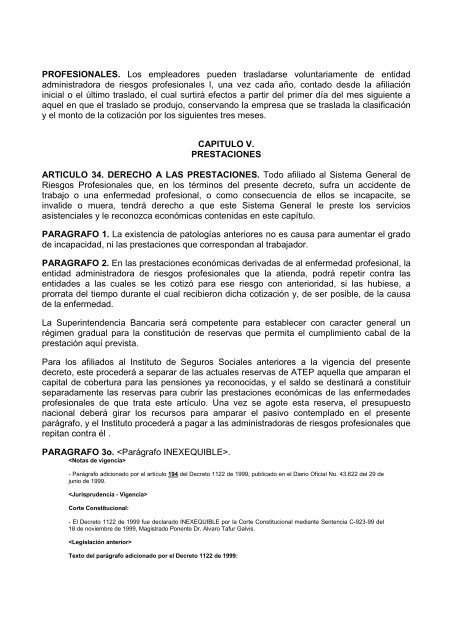 DECRETO 1295 DE 1994.pdf - Universidad Libre - Seccional Pereira