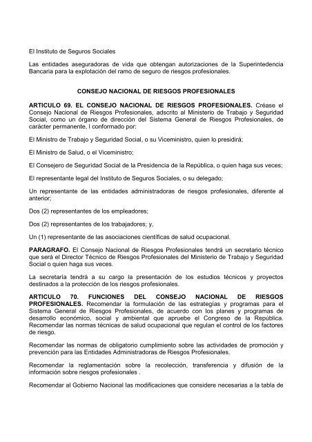 DECRETO 1295 DE 1994.pdf - Universidad Libre - Seccional Pereira