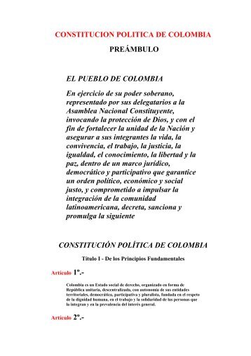 constitucion politica de colombia - Universidad Libre - Seccional ...