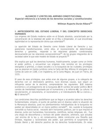 ALCANCES Y LIMITES DEL AMPARO ... - Universidad Libre