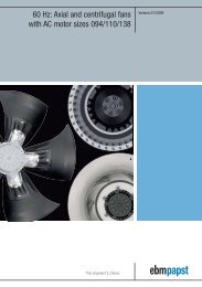 60 Hz Axial and centrifugal fans with AC motor sizes 094/110/138