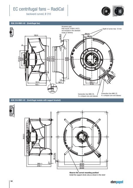EC/AC centrifugal fans RadiCal