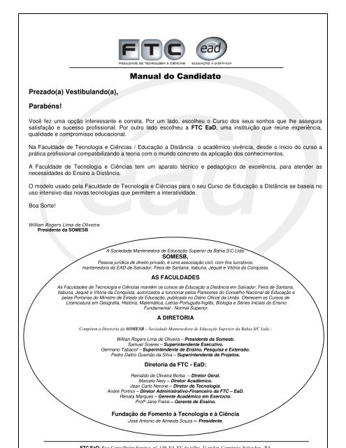 Manual do Candidato - ftc ead