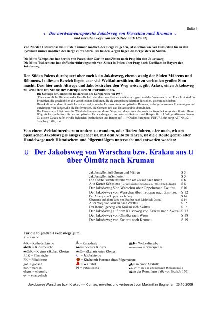 Der Jakobsweg von Warschau aus